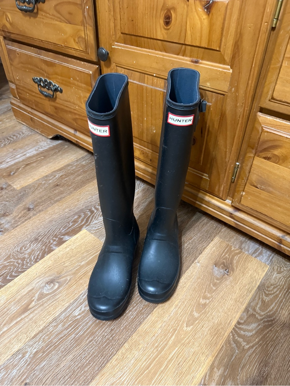 Hunter Black Tall Rain Boots